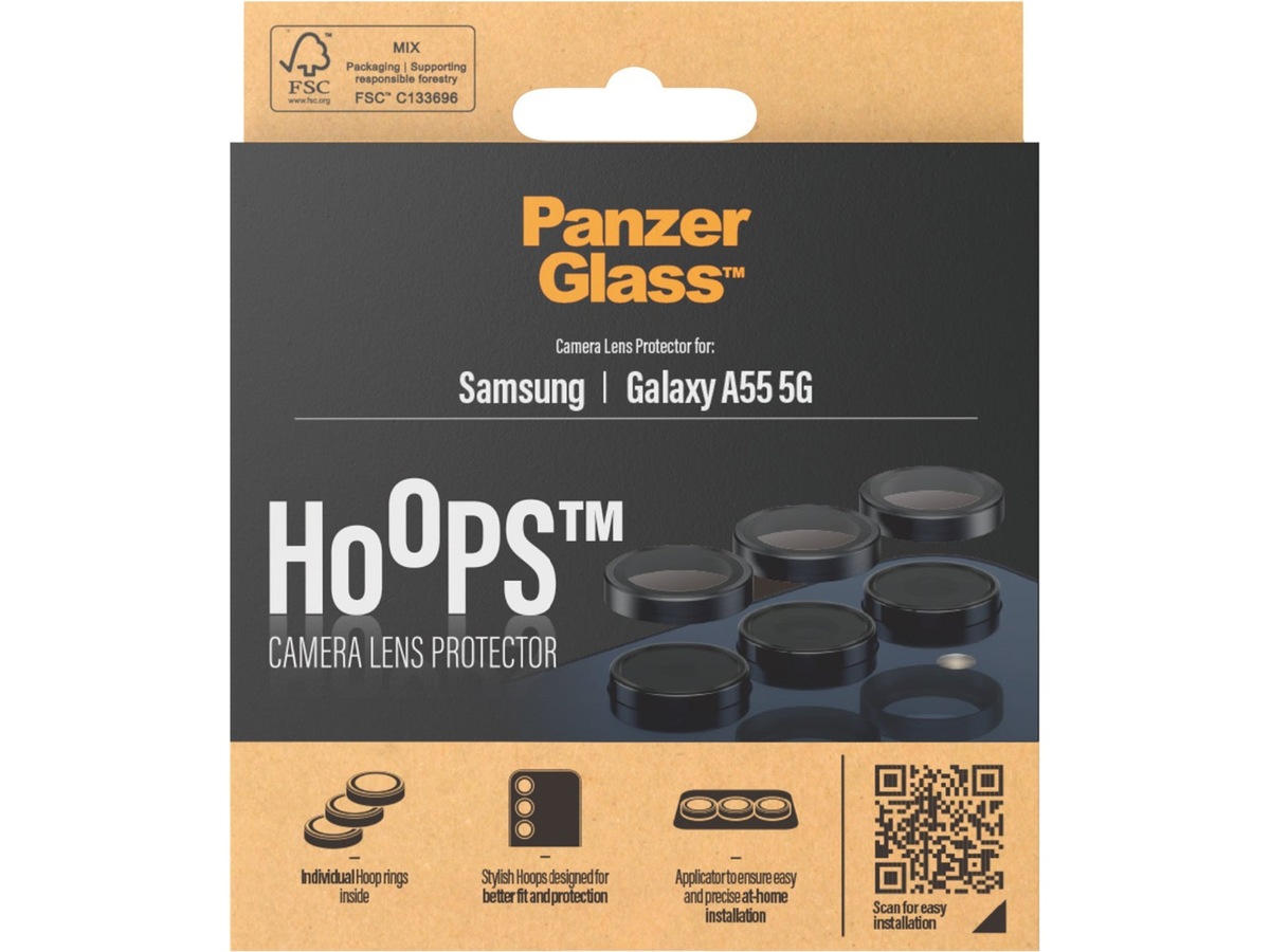PanzerGlass Galaxy A55 5G Hoops Linsebeskytter (sort) Skærmbeskyttelse mobiltelefon