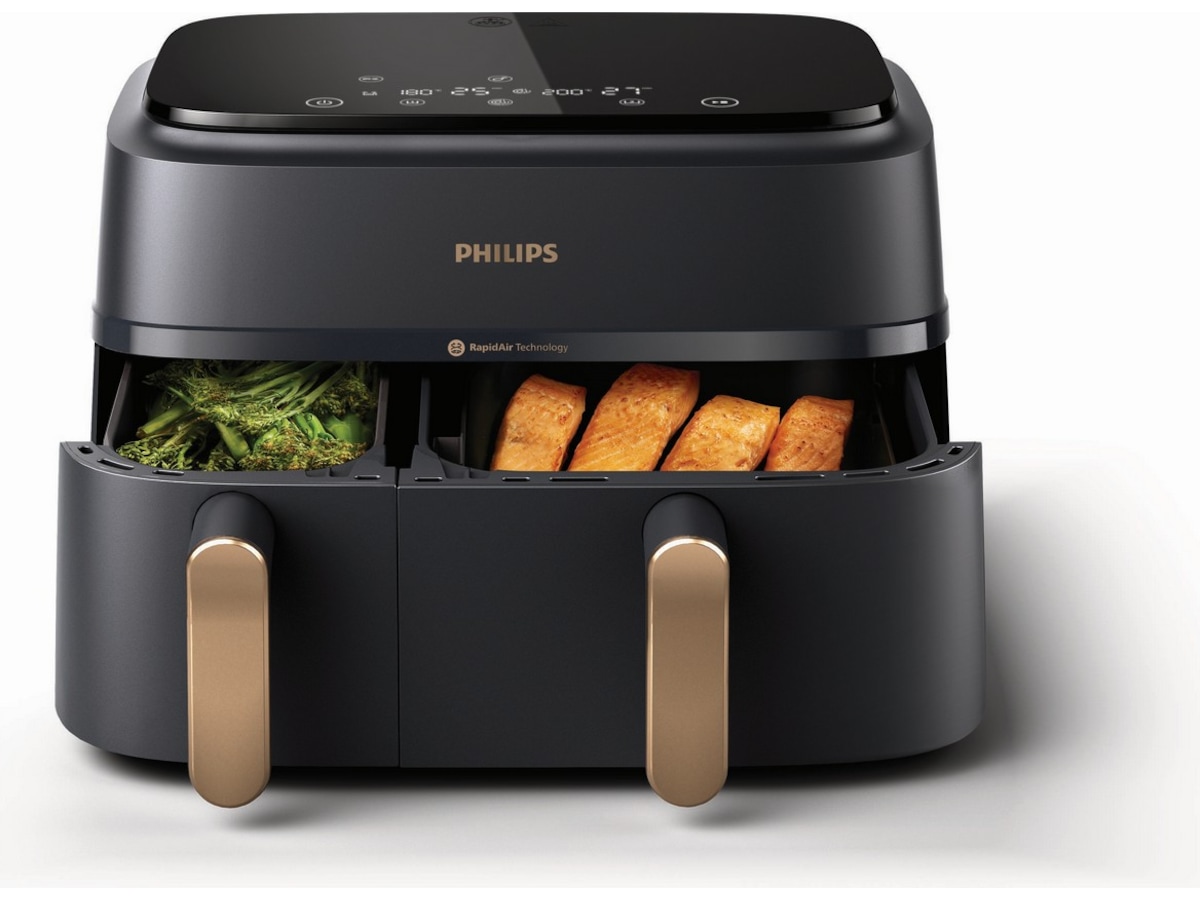 Philips dual basket airfryer 9L NA352/00 (grå/kobber) Airfryer
