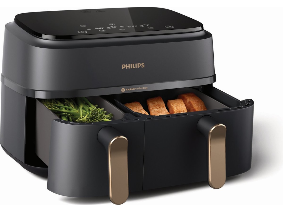 Philips dual basket airfryer 9L NA352/00 (grå/kobber) Airfryer