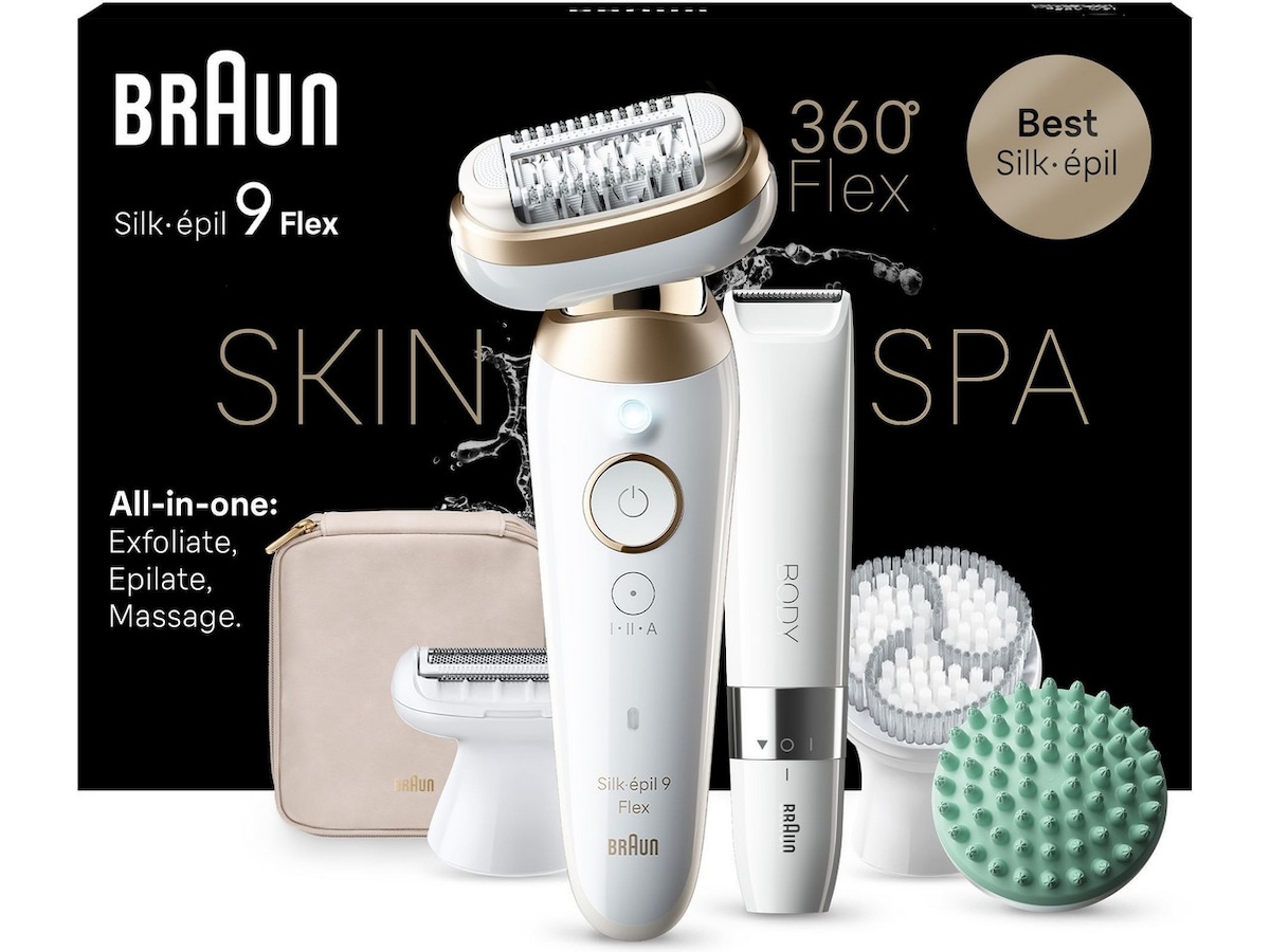Braun Silk-épil 9 Flex 3S SkinSpa Epilator SES9-481 (hvid/guld) Epilator & IPL-hårfjerning