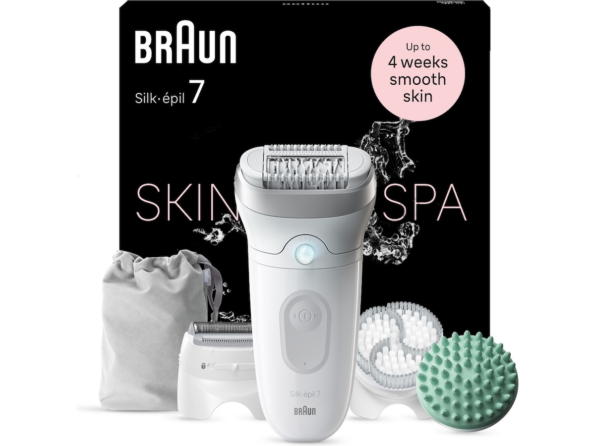 Braun Silk-épil 7 SkinSpa SE7-081 Epilator (hvid/sølv) Epilator & IPL-hårfjerning
