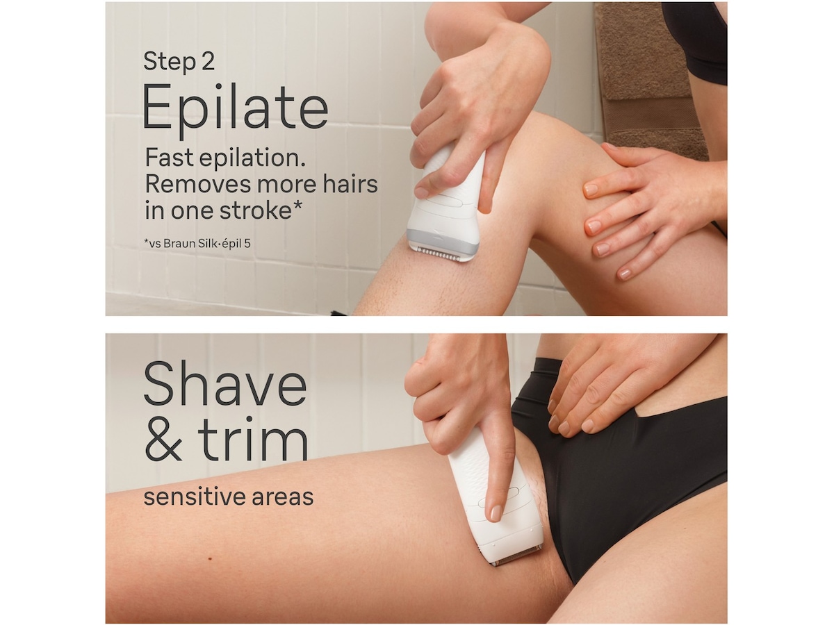 Braun Silk-épil 7 SkinSpa SE7-081 Epilator (hvid/sølv) Epilator & IPL-hårfjerning