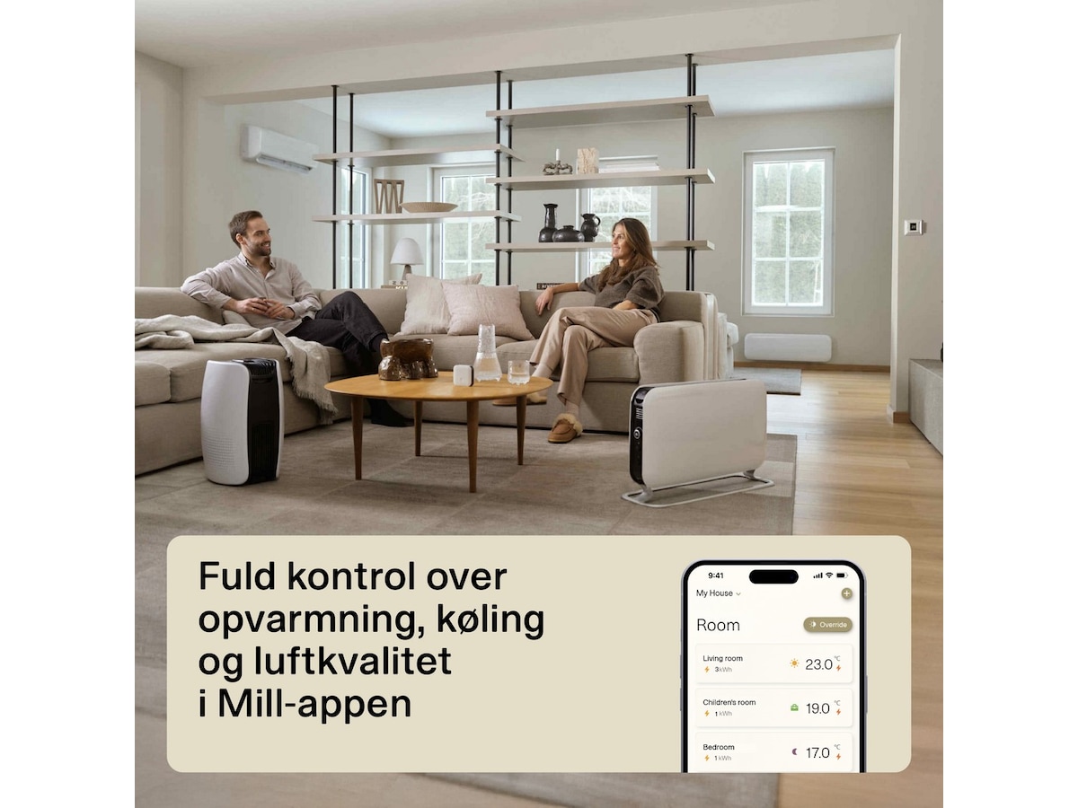 Mill Gentle Air WiFi olieovn 1500W (hvid) Radiatorer