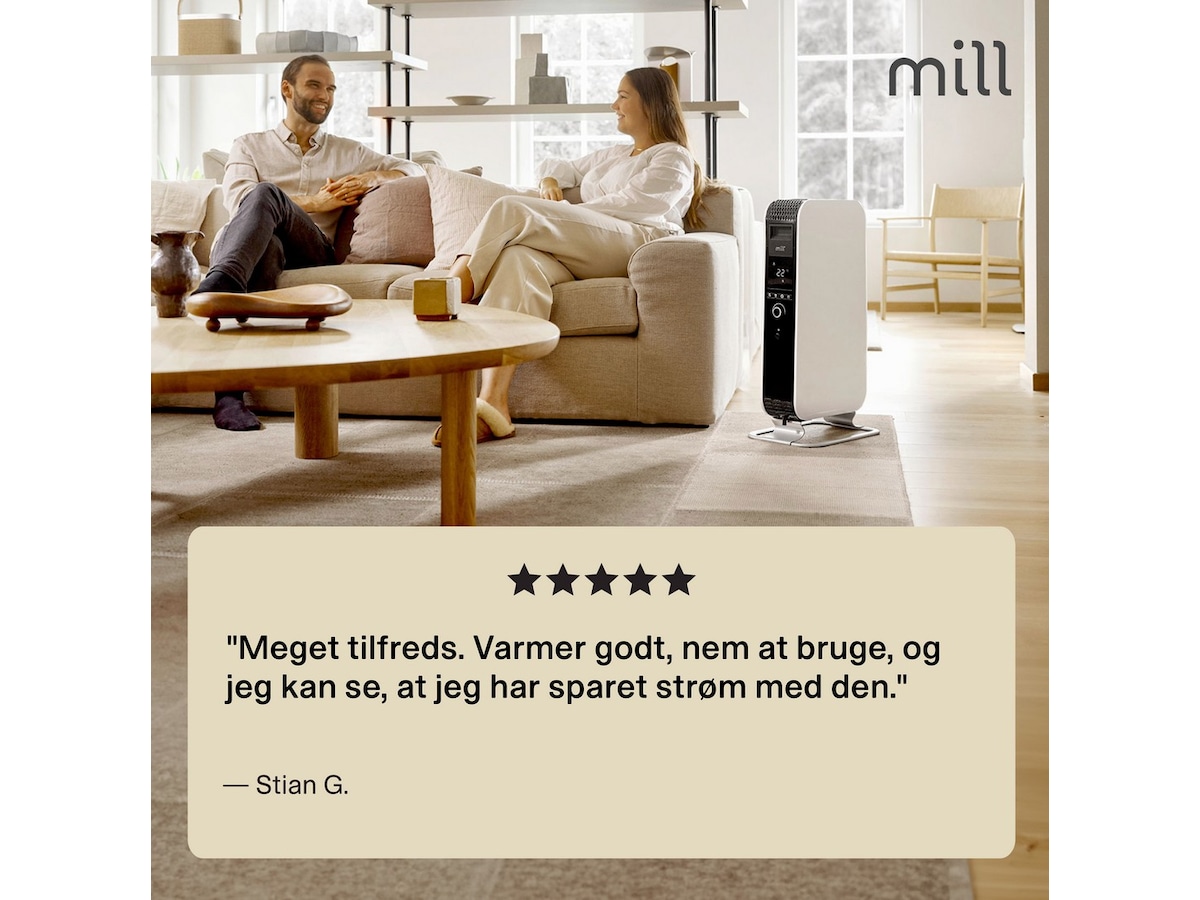 Mill Gentle Air WiFi olieovn 1500W (hvid) Radiatorer