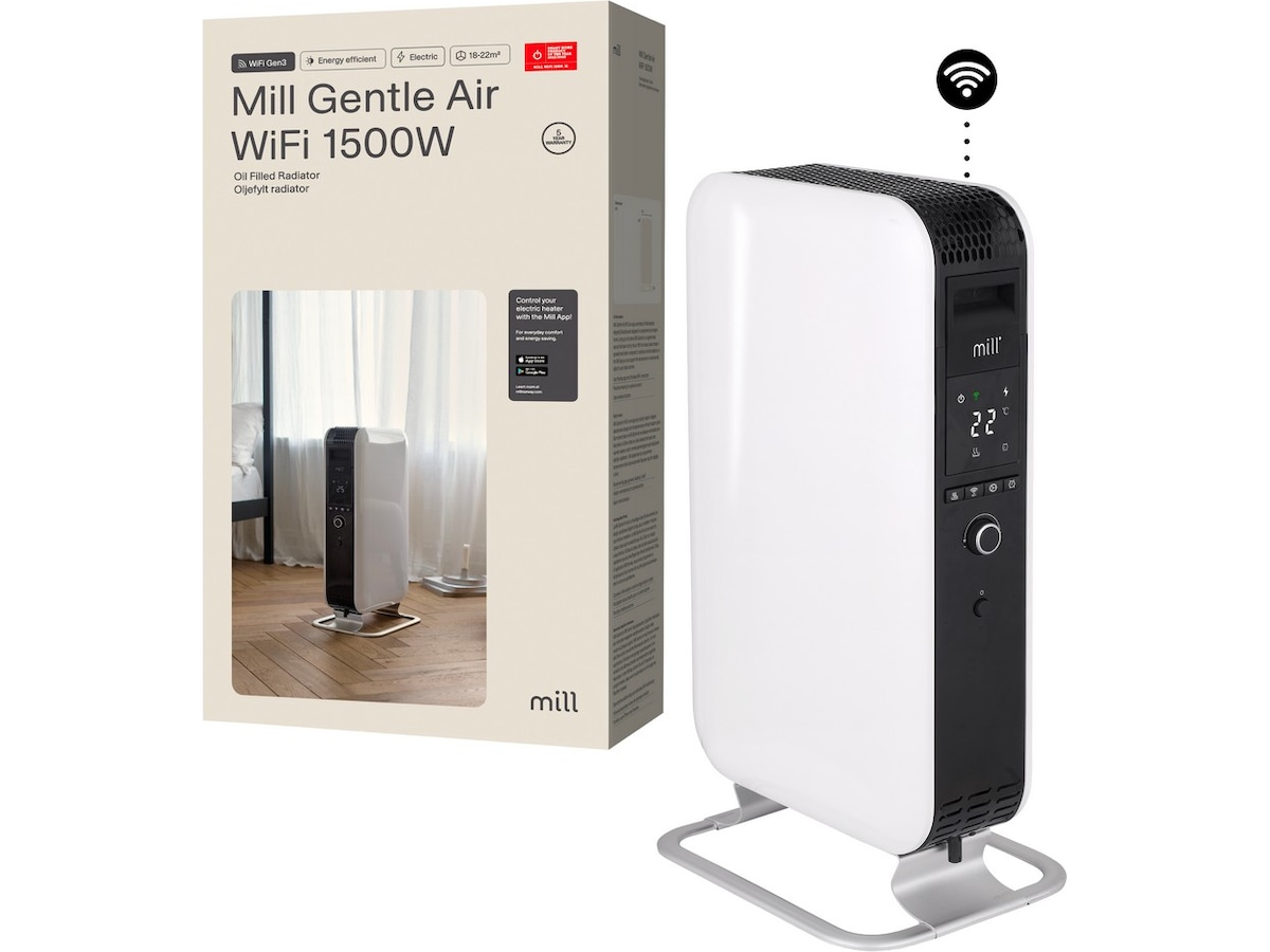 Mill Gentle Air WiFi olieovn 1500W (hvid) Radiatorer
