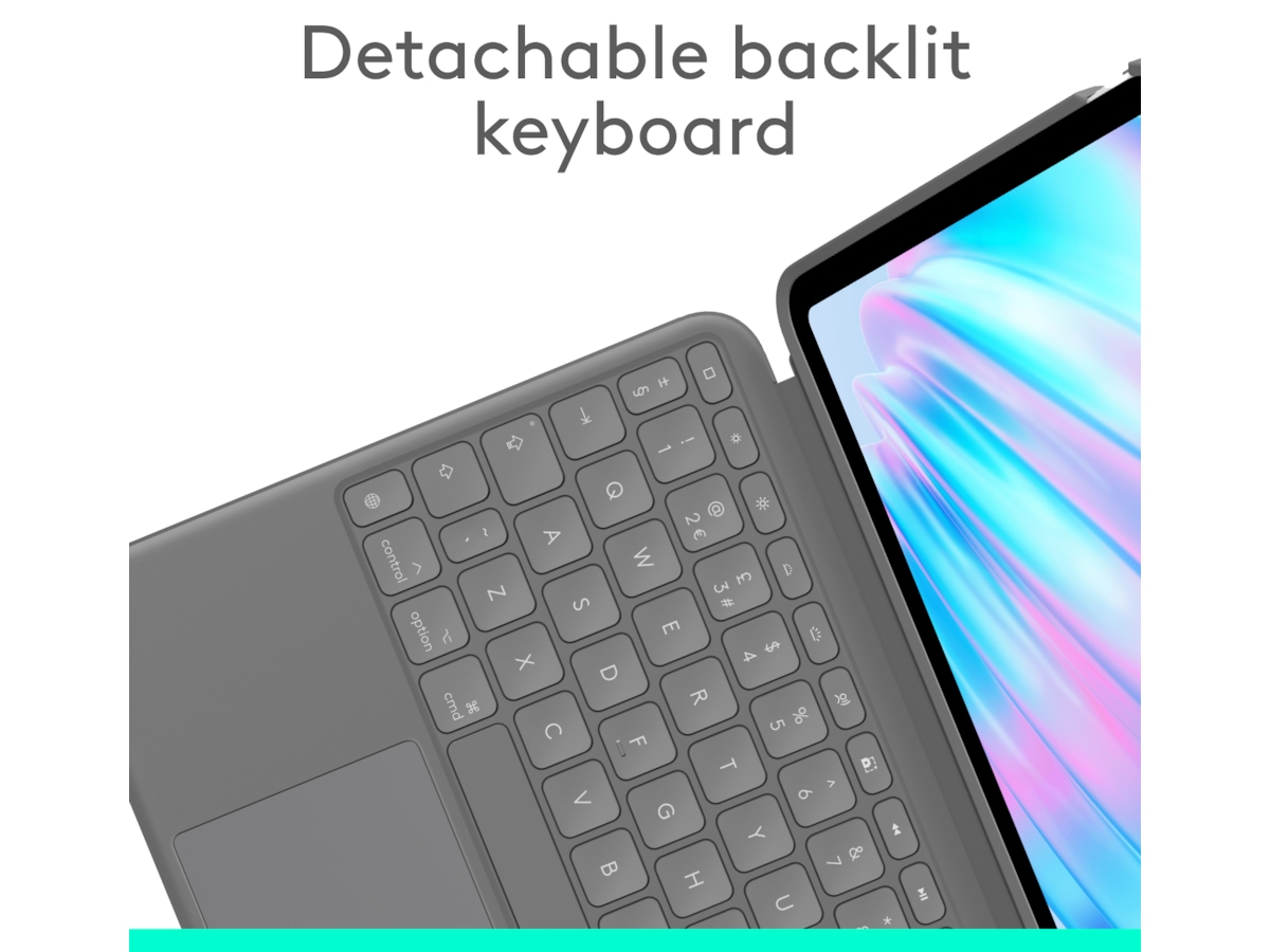 Logitech iPad Air 11" Combo Touch tastaturcover (oxford grey) Tastatur og stylus