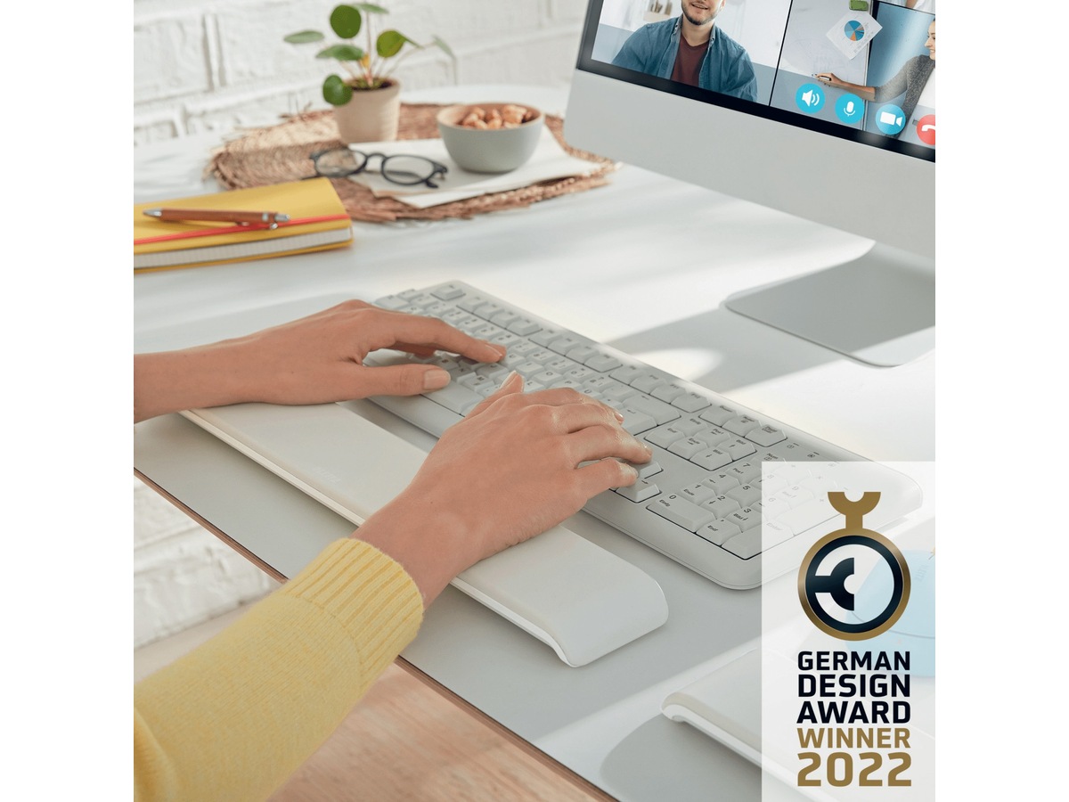 Leitz Ergo Cozy håndledsstøtte til tastatur (lysegrå) Håndleddstøtte