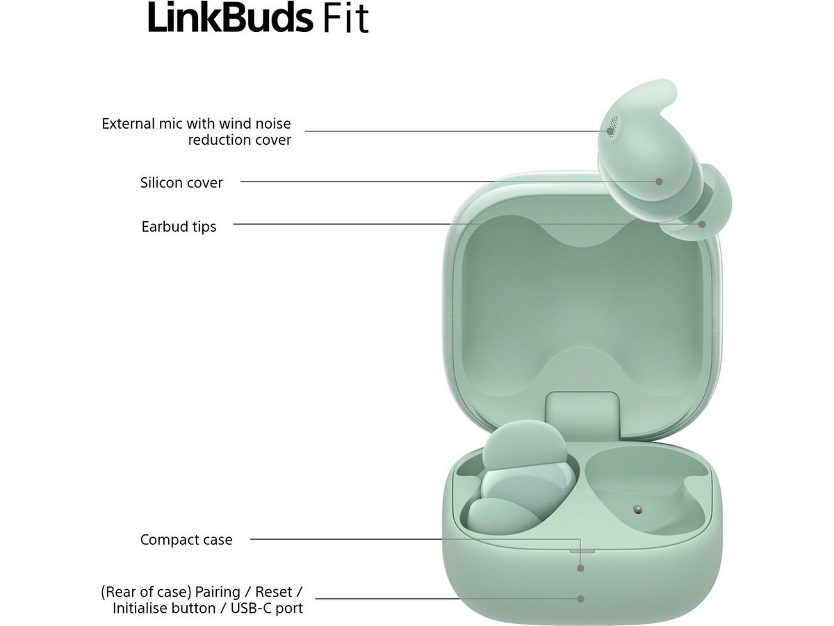 Sony Linkbuds Fit trådløse ørepropper, In-Ear (grøn) In-ear høretelefoner