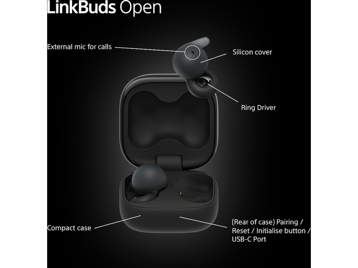 Sony Linkbuds Open True Wireless ørepropper (sort) In-ear høretelefoner
