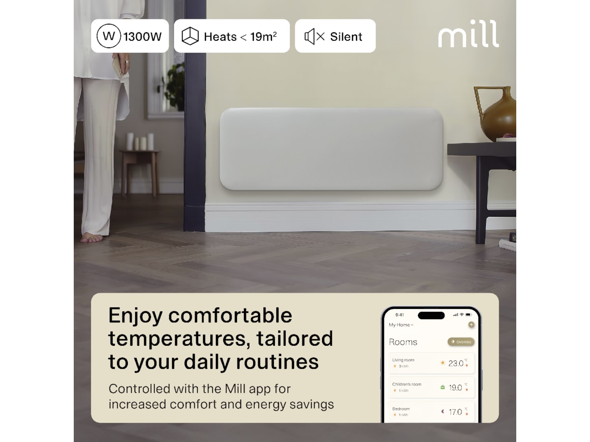 Mill Invisible Smart WiFi Gen 4 panelovn 1300W (hvid) Varmepaneler