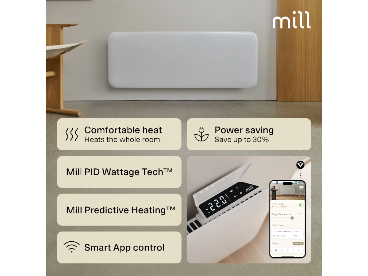 Mill Invisible Smart WiFi Gen 4 panelovn 1300W (hvid) Varmepaneler