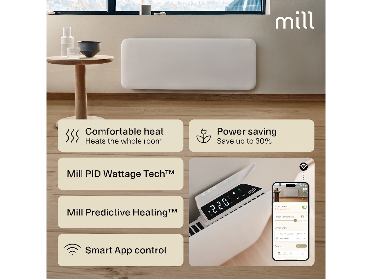 Mill Invisible Smart WiFi Gen 4 panelovn 2000W Varmepaneler