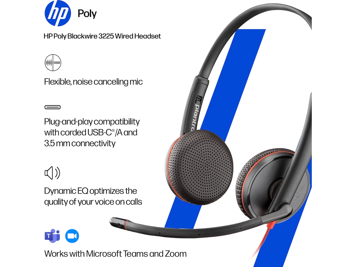 Poly Blackwire 3225 Stereo USB-C Headset Kablet headset