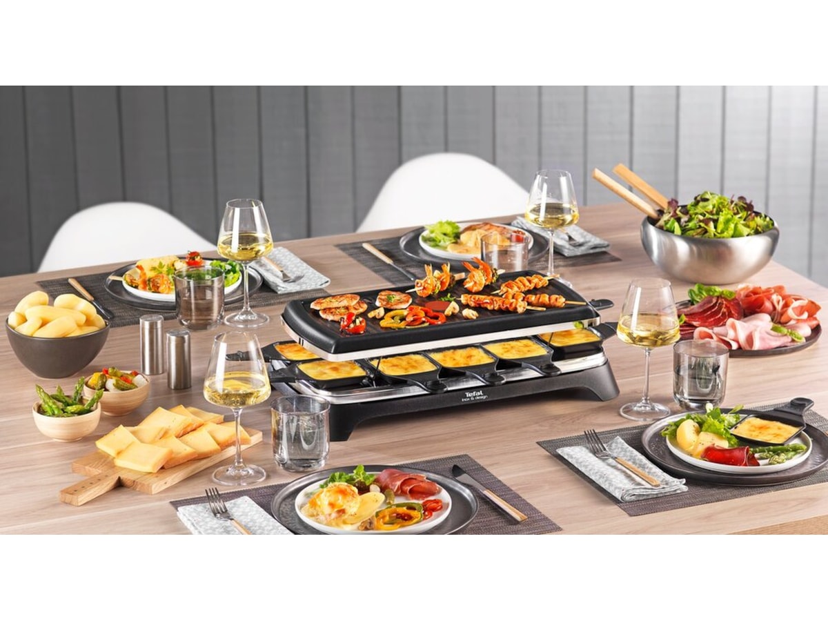 Tefal RE458812 raclette Inox & Design 10 pander (sort) Andet køkkenudstyr