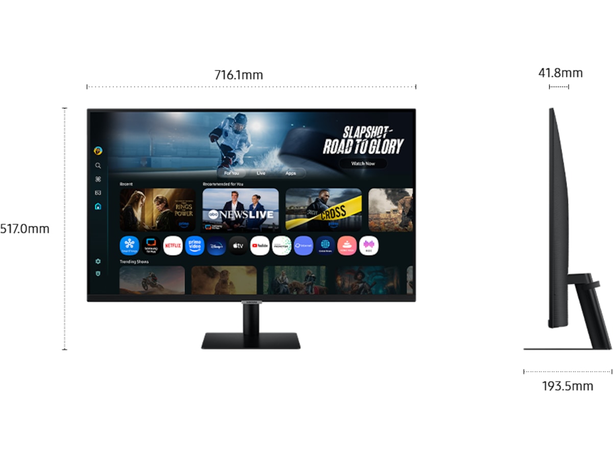 Samsung 32" 4K smart skærm M7 32FM702 (sort) Skærme