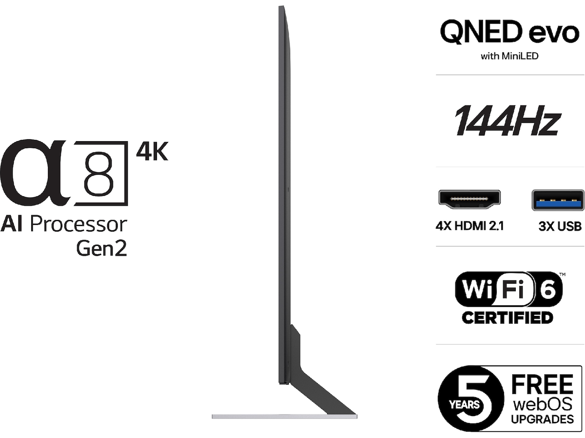 LG 65'' QNED85 evo AI MiniLED 4k Smart TV (2025) 60 - 69 tommer TV