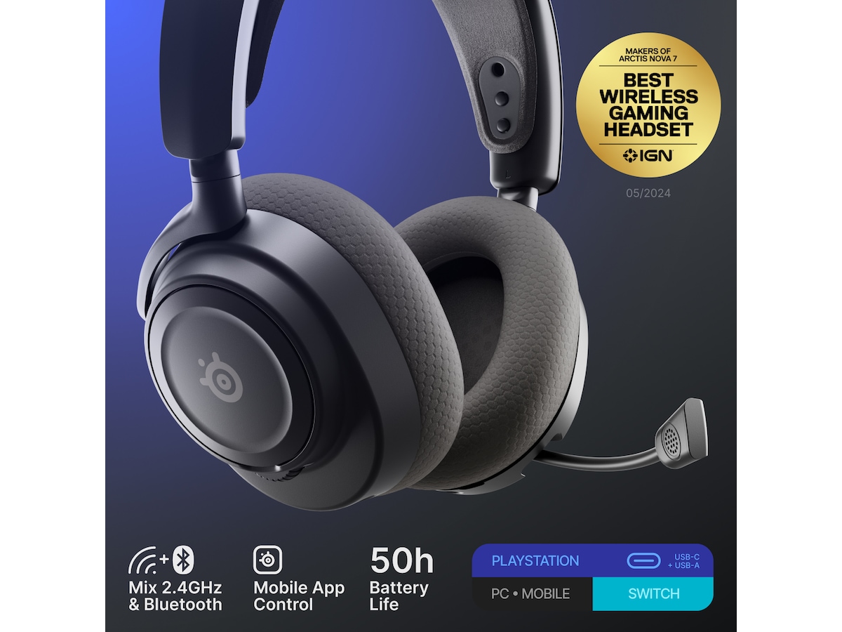 SteelSeries Arctis Nova 7P Gen 2 Trådløst Gamingheadset (sort) Gamingheadset