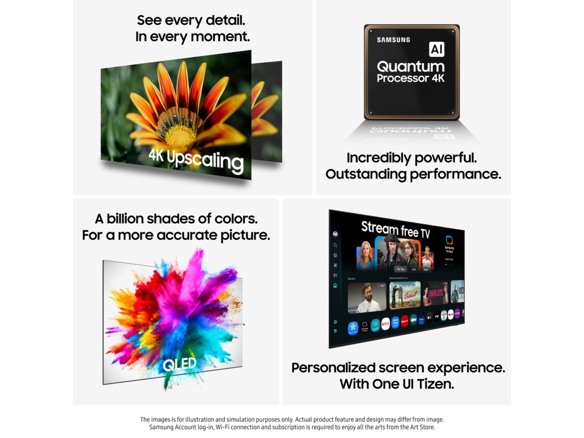 Samsung 75" Q6F QLED 4K smart-tv (2025) 70 - 79 tommer TV