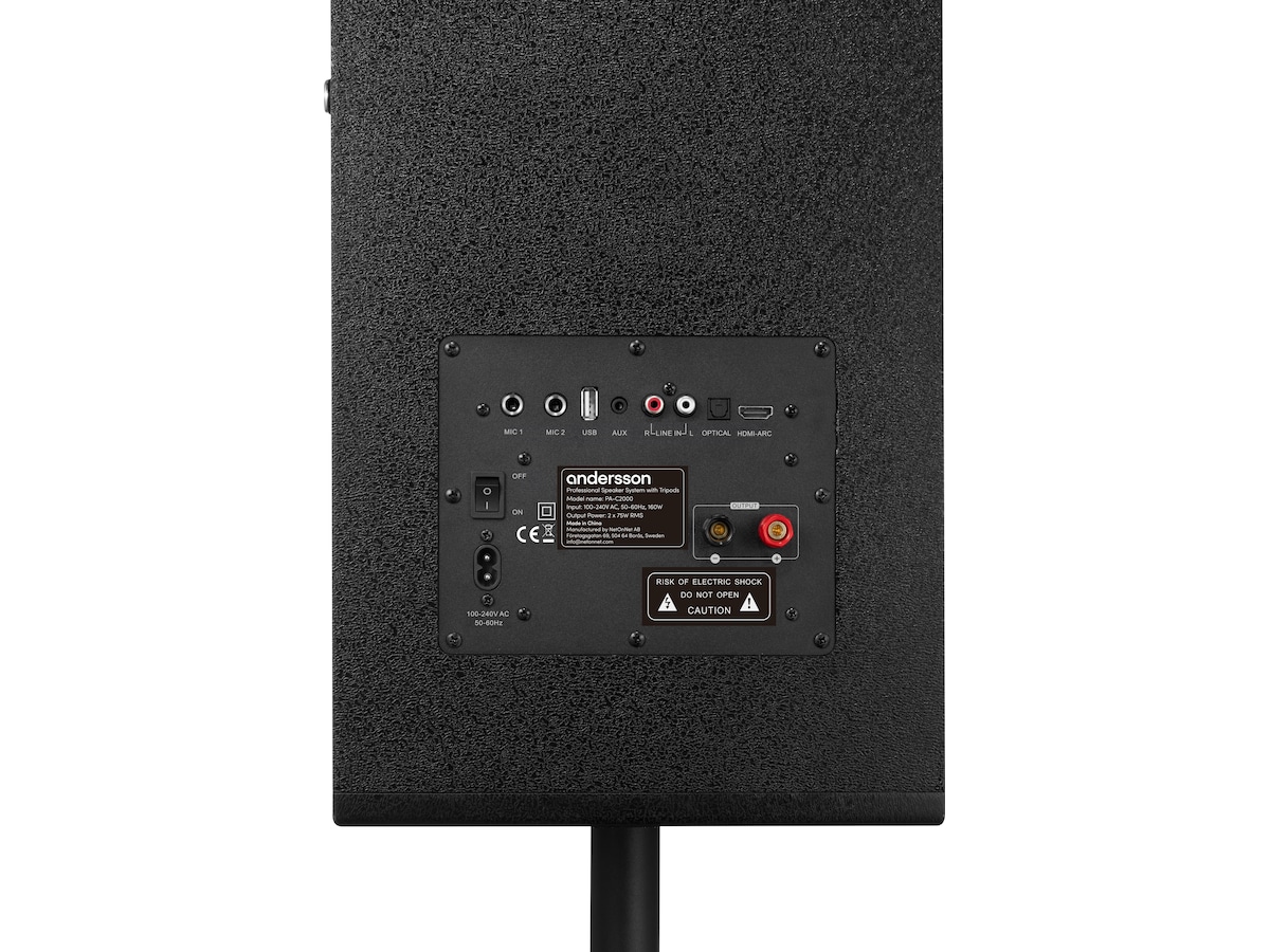 Andersson PA-system 300W Bluetooth 5.3 Højttalere
