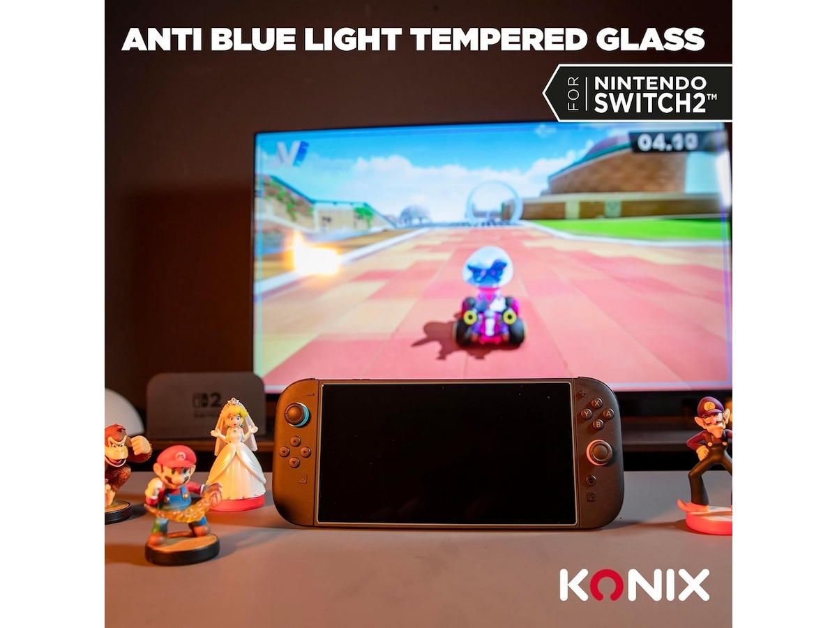KONIX NSW2 hærdet glas 9H Håndholdte spillekonsoller