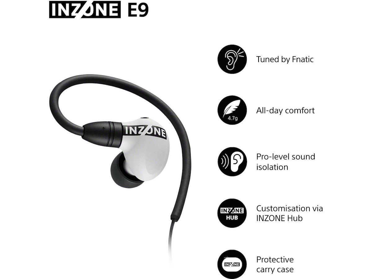 Sony INZONE E9 In-Ear Gaming Ørepropper (hvid) In-ear høretelefoner