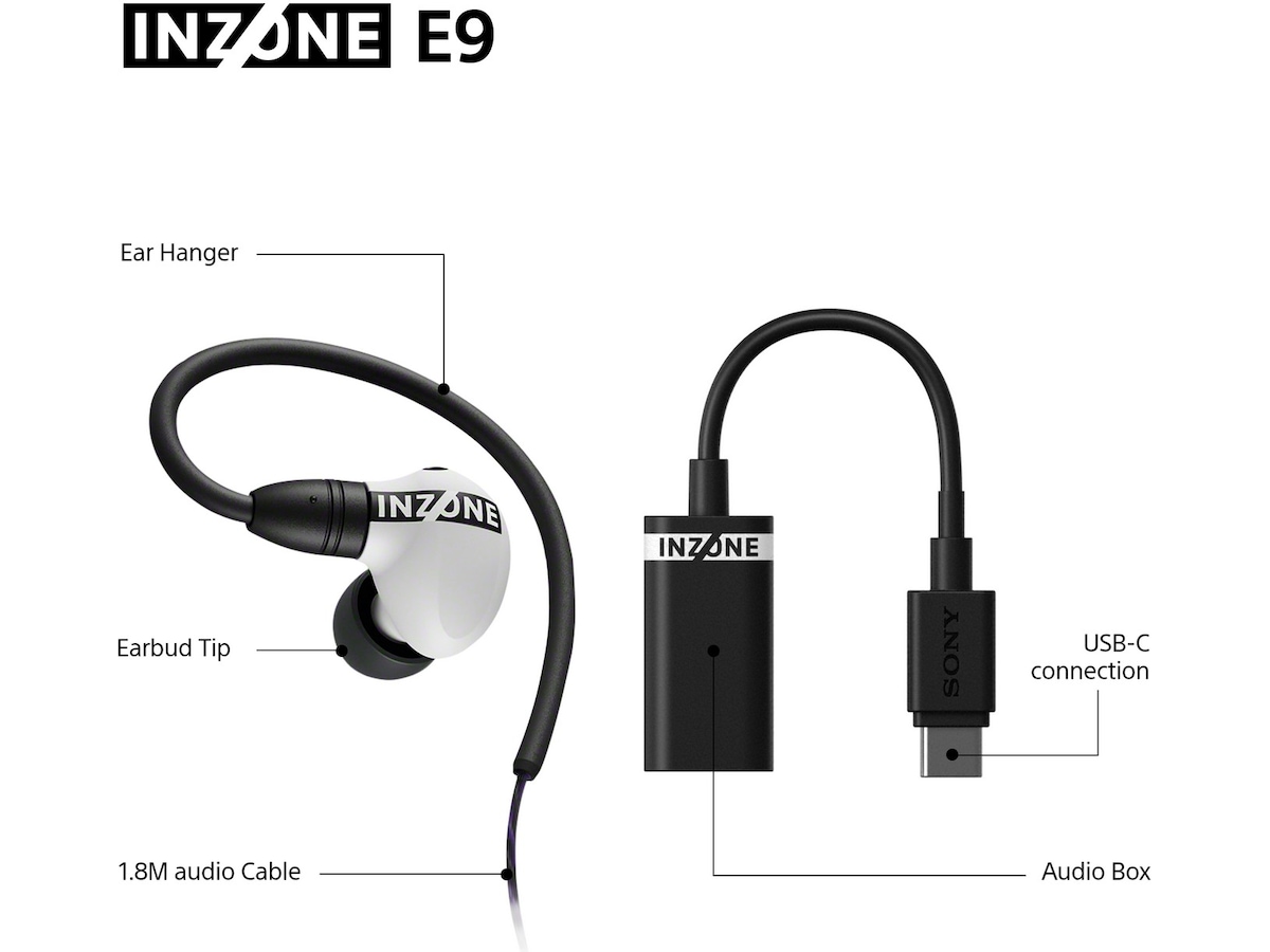 Sony INZONE E9 In-Ear Gaming Ørepropper (hvid) In-ear høretelefoner