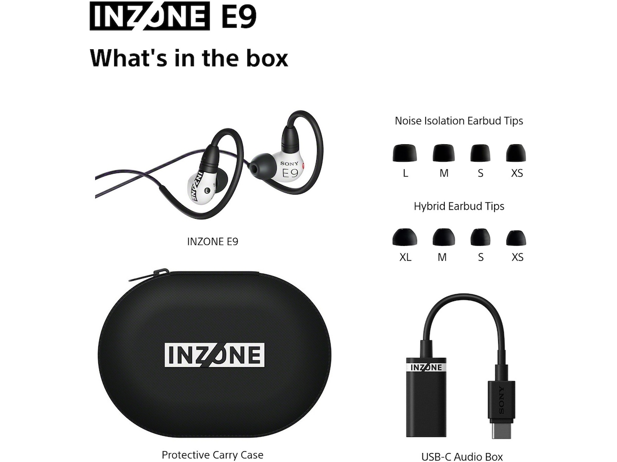 Sony INZONE E9 In-Ear Gaming Ørepropper (hvid) In-ear høretelefoner