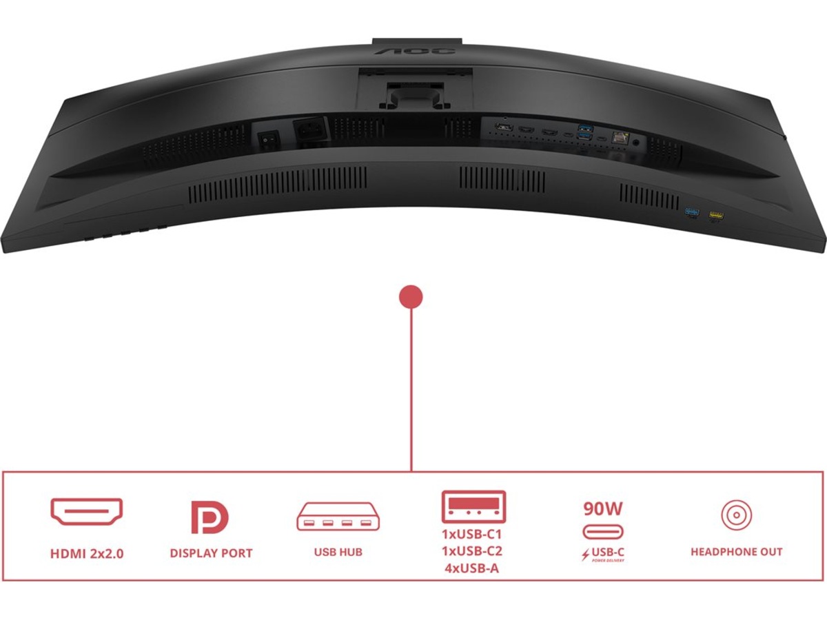AOC 34" curved skærm CU34E4CW Skærme
