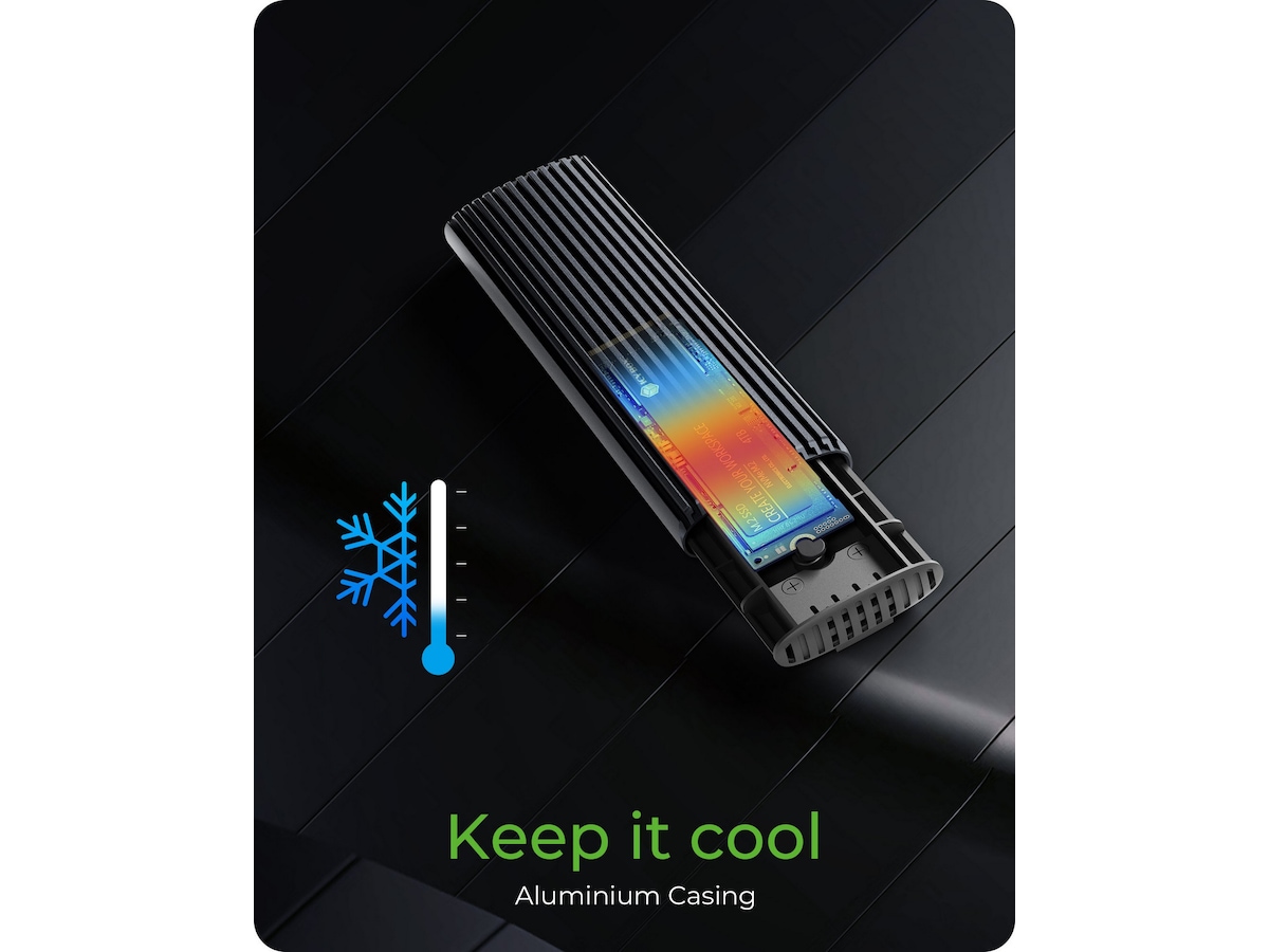 Icy Box M.2 NVMe & SATA M.2 SSD kabinet Eksterne Kabinetter