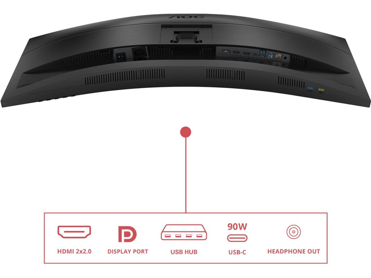AOC 34" curved skærm CU34E4CV Skærme