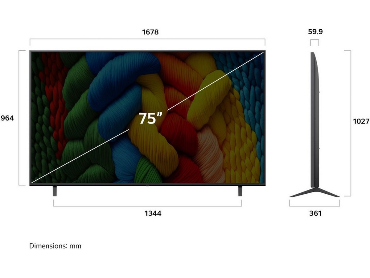 LG 75" NANO80 AI 4K NanoCell Smart TV (2025) + Soundbar 70 - 79 tommer TV