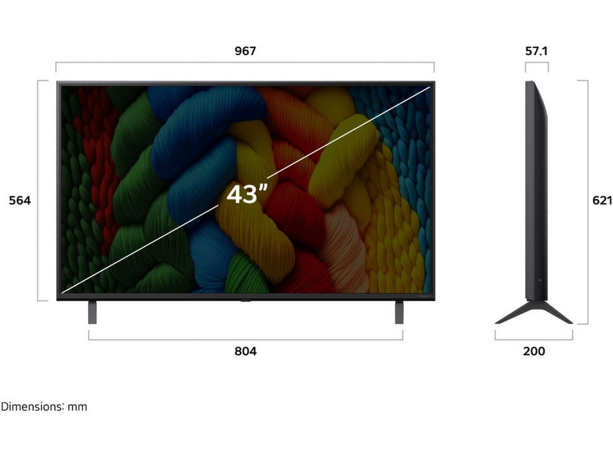 LG 43" NANO80 AI 4K NanoCell Smart TV (2025) + Soundbar  20 - 49 tommer TV