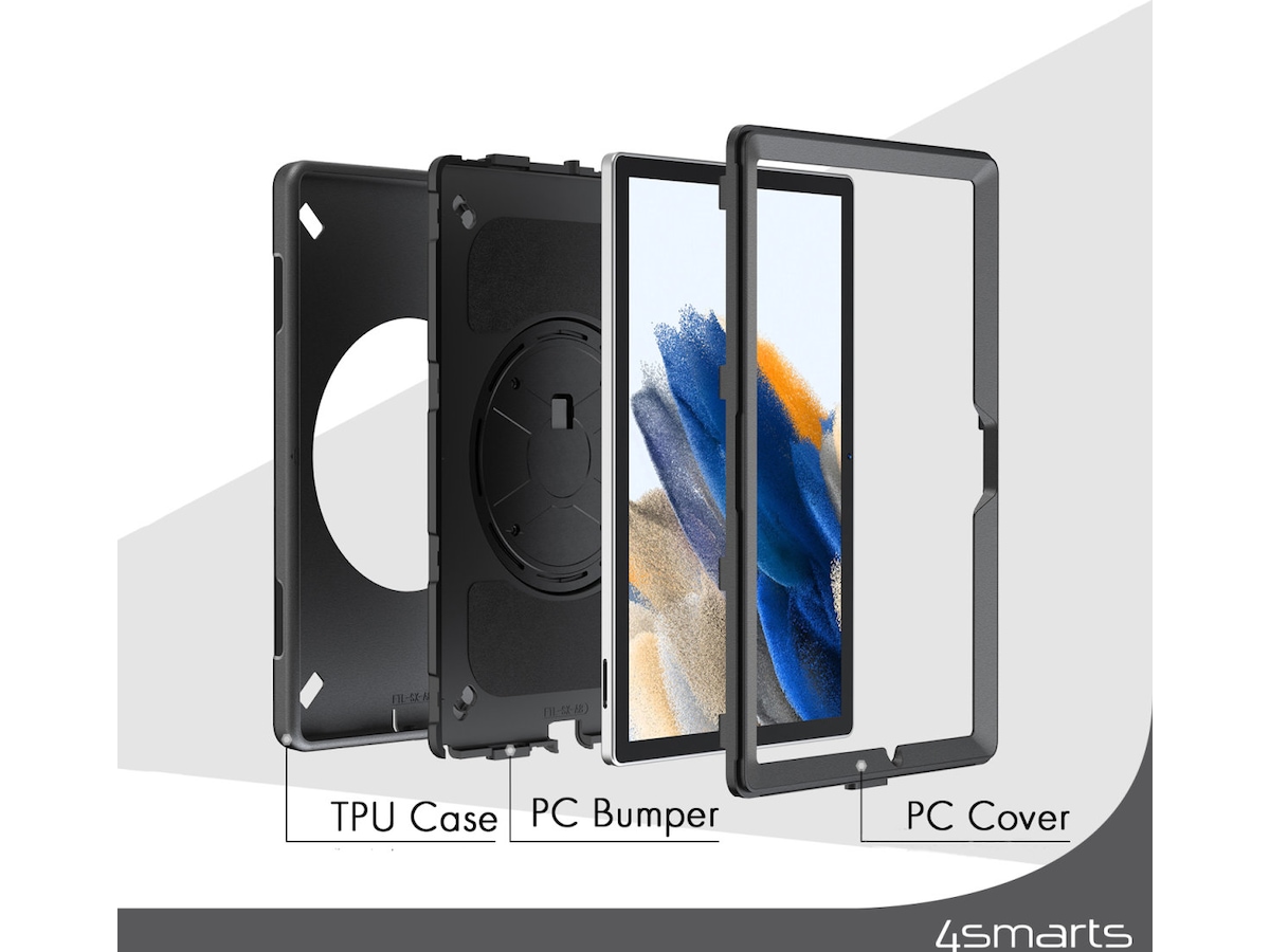 4smarts Galaxy Tab A11+ Robust Etui Grip (sort) Cover til tablet