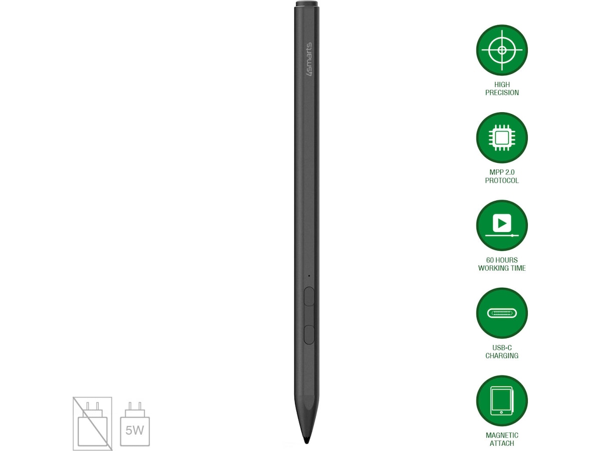 4smarts Microsoft Surface MPP Active Stylus (svart) Tastatur og stylus