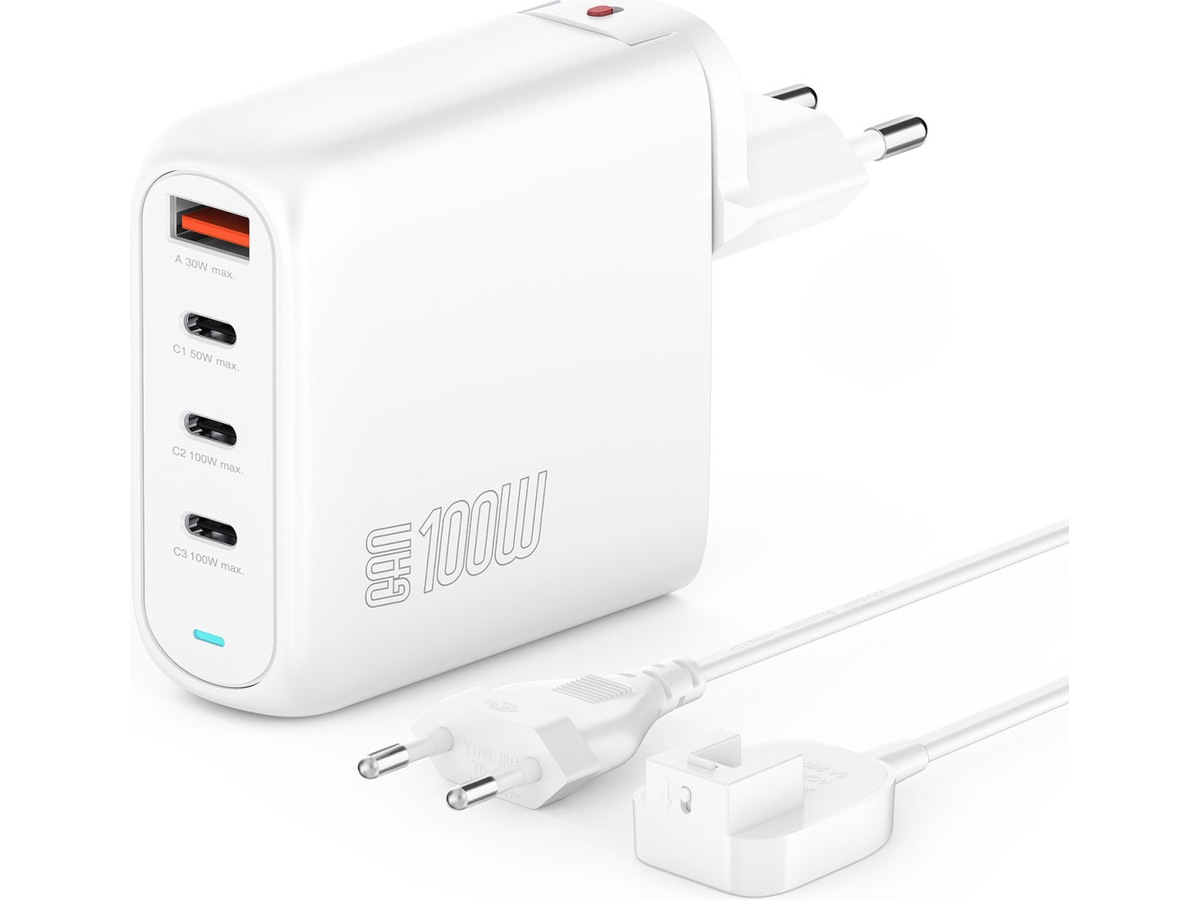 4smarts 100W GaN Flex Pro Travel Edition Laddare (vit) Batteri og lader