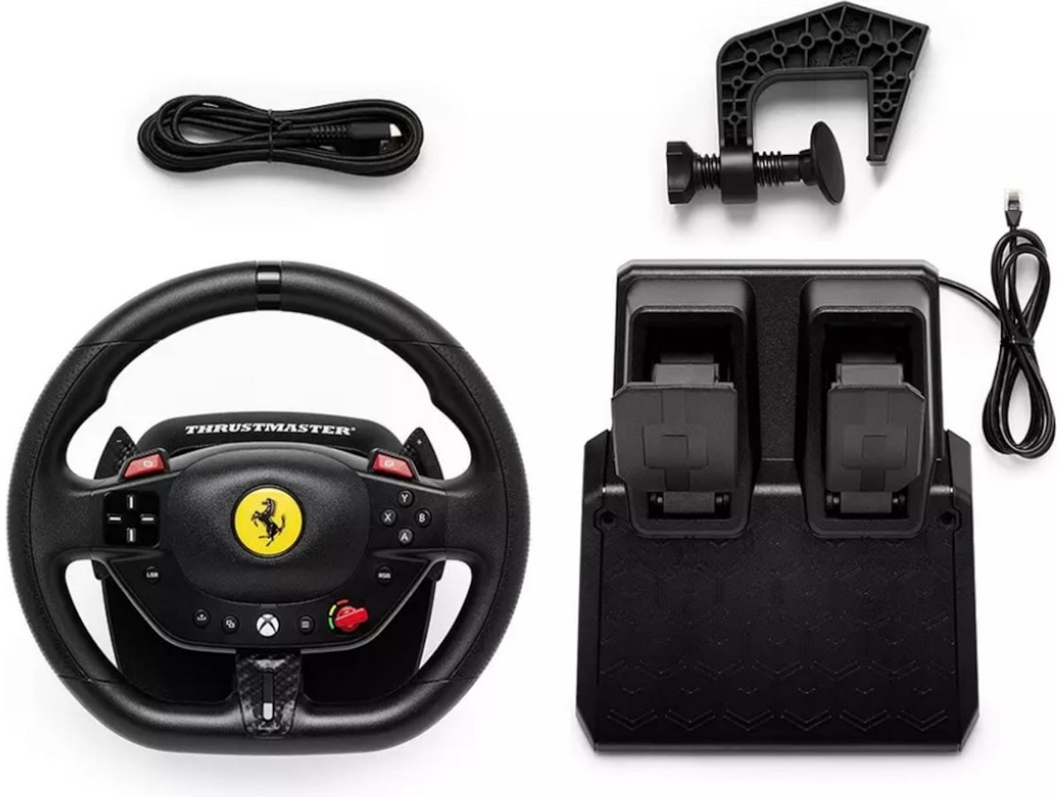 Thrustmaster T98-X Ferrari 296 GTS Racing Wheel Rat og pedaler