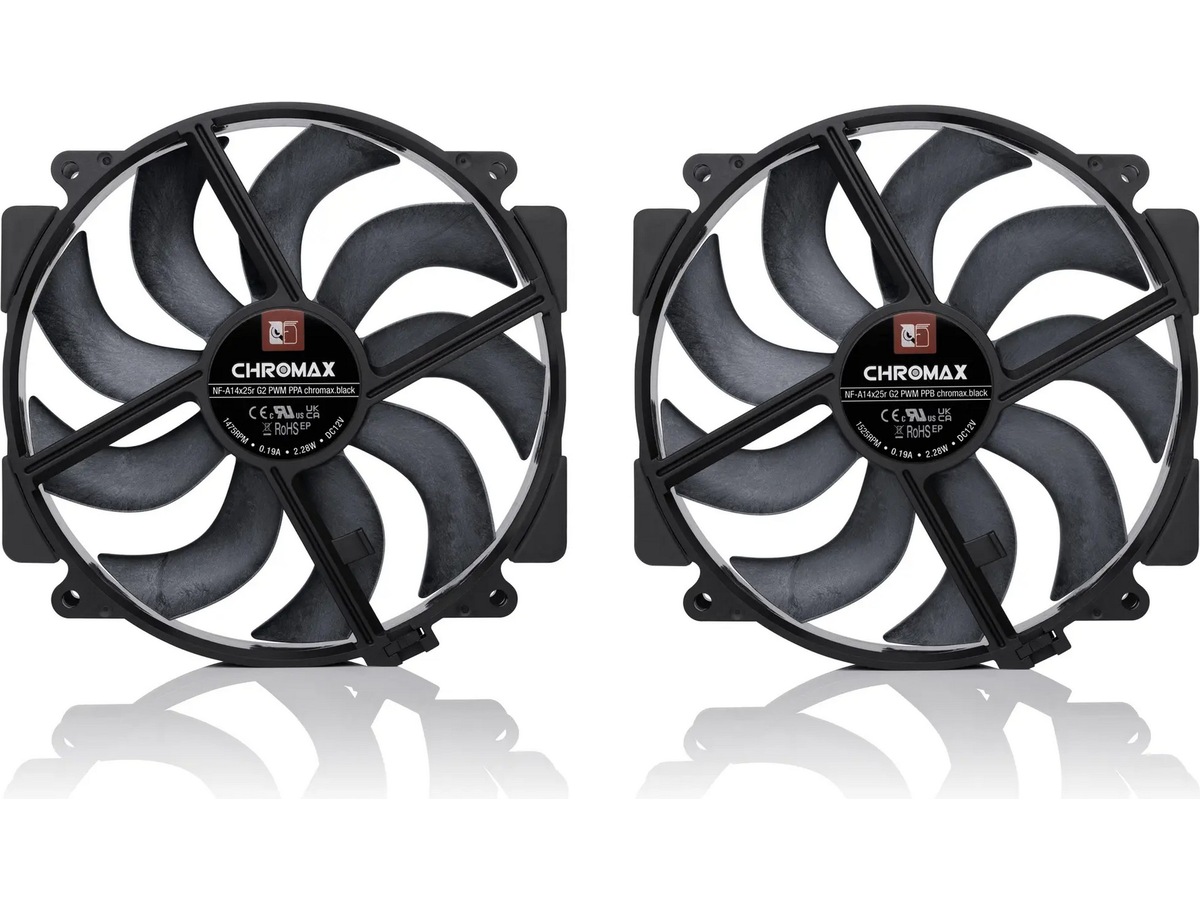 Noctua NF-A14x25r G2 PWM Sx2-PP chromax.black blæser Blæsere