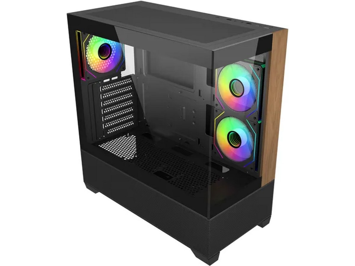 Cooler Master Elite 690 Wood miditower (sort) Midi Tower