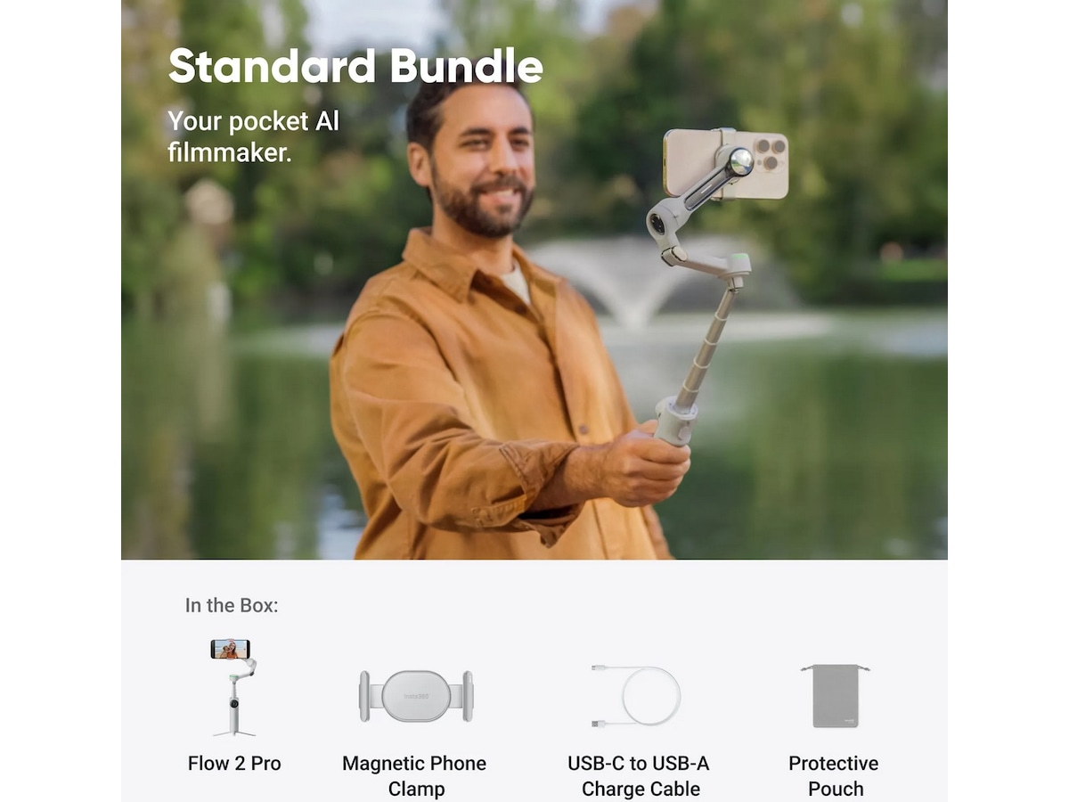 Insta360 Flow 2 Pro standardpakke (Stone Gray) Tilbehørssæt til kameraer