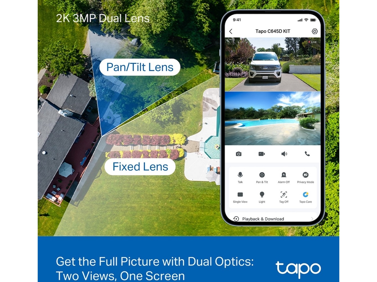 TP-Link Tapo C645D KIT overvågningskamera, solcelledrevet Overvågningskameraer