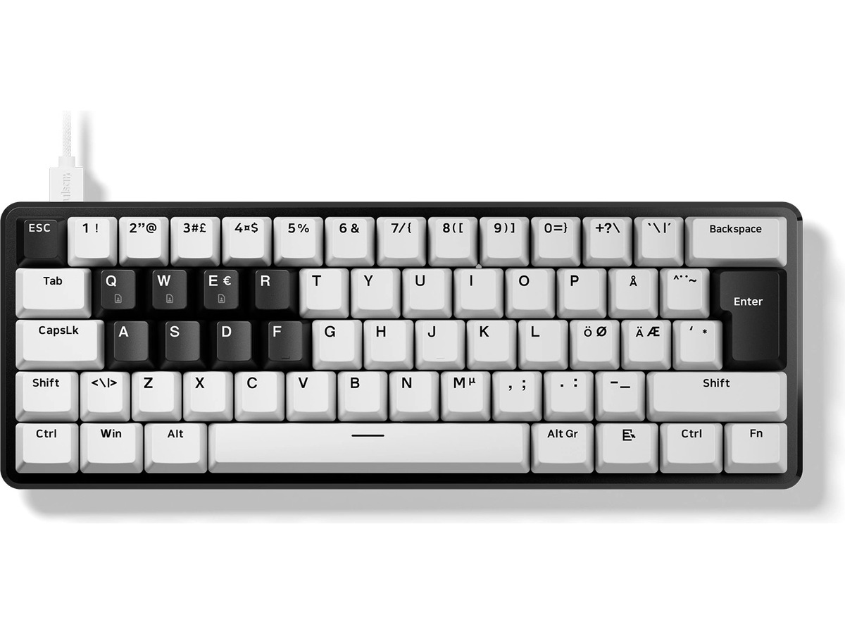 Pulsar PCMK 3 HE 60 tastatur, ISO nordisk, Hall-effekt (hvid) Gamingkeyboard