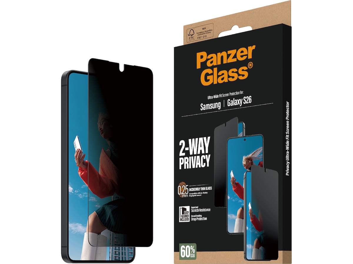 PanzerGlass Galaxy S26 2-way Privacy skærmbeskytter Skærmbeskyttelse mobiltelefon