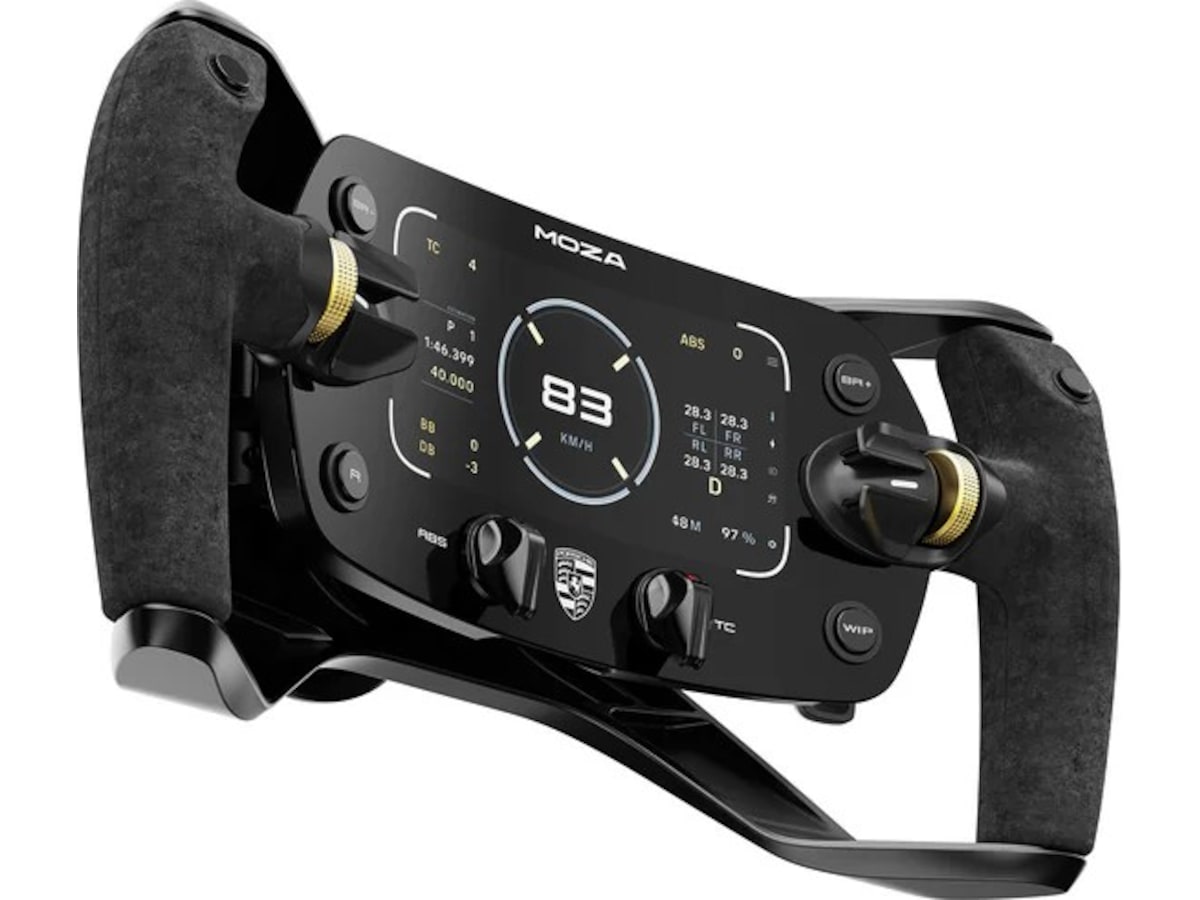 MOZA Porsche MISSION R Simracing Steering Wheel Rat og pedaler