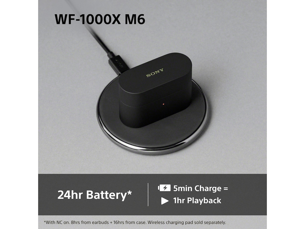 Sony WF-1000XM6 trådløse øretelefoner med støjdæmpning (Platinum Silver) In-ear høretelefoner