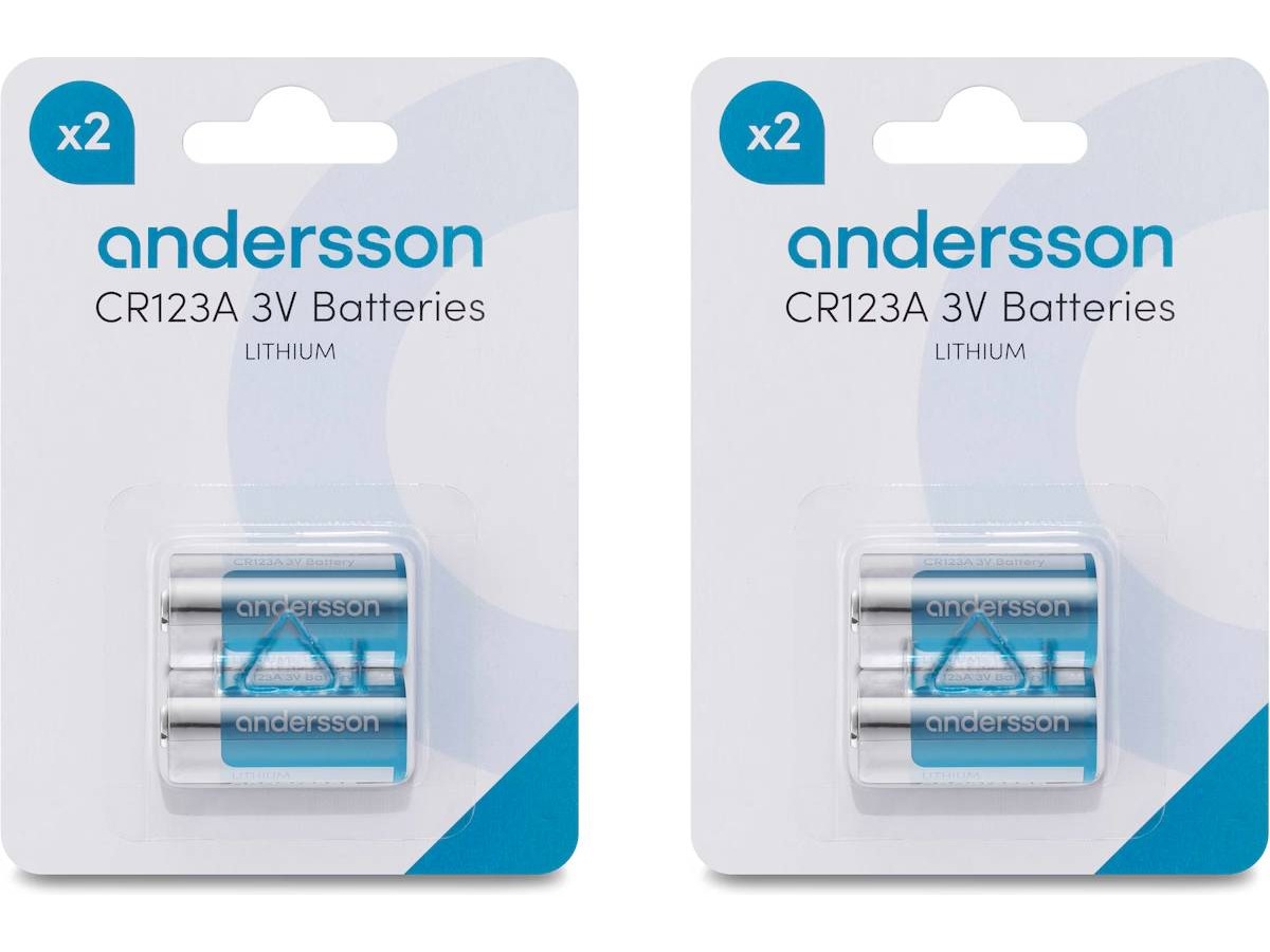 Andersson CR123A lithiumbatteri 2x2-pk Generelle batterier