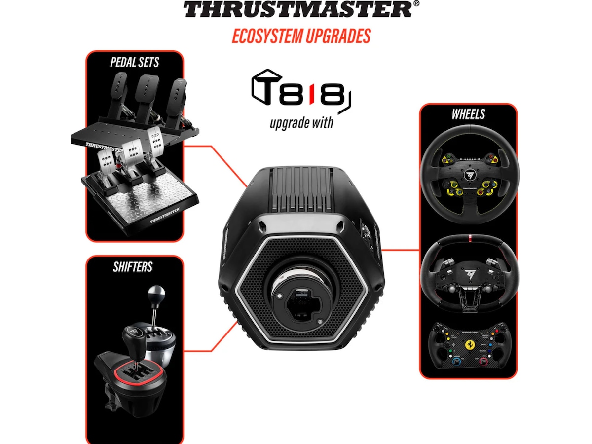 Thrustmaster T818 servobase Black Edition Rat og pedaler