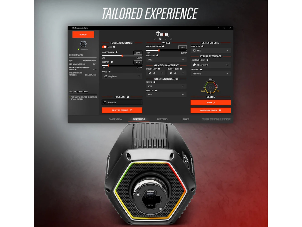 Thrustmaster T818 servobase Black Edition Rat og pedaler