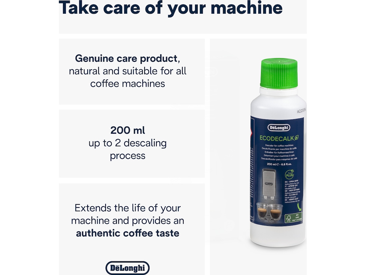 DeLonghi DLSC202 afkalkningsmiddel 200 ml Tilbehør til kaffemaskine