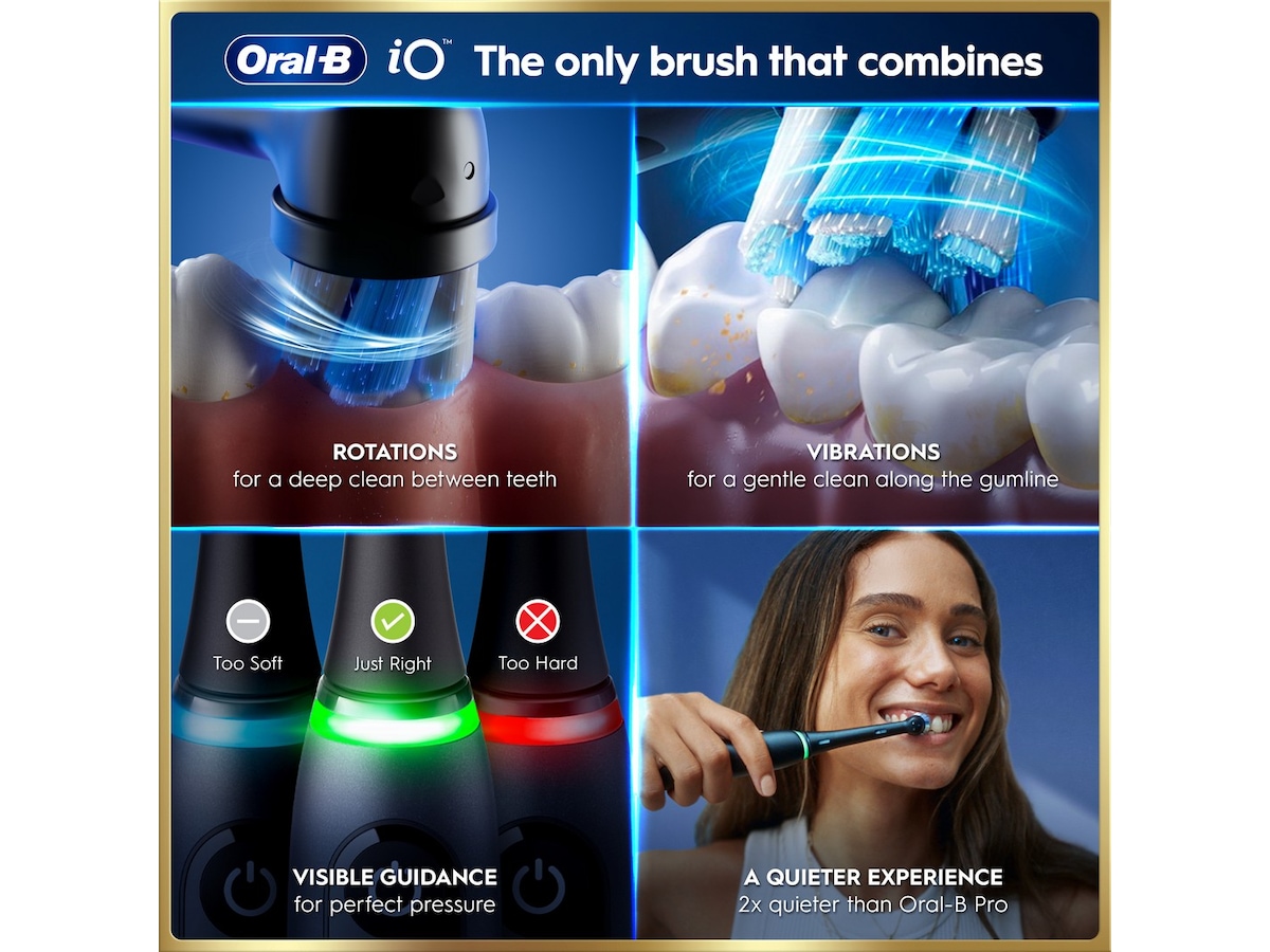 Oral-B iO9 elektrisk tandbørste duo-pakke (sort og lyserød) Tilbehør til tandpleje
