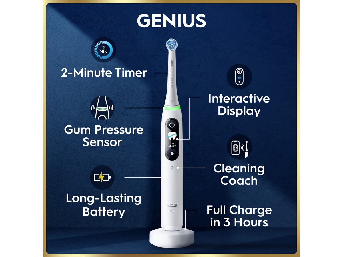 Oral-B iO9 elektrisk tandbørste (hvid) Tilbehør til tandpleje